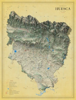 Moderno mapa antiguo de Huesca
