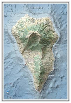 Moderno mapa antiguo de La Palma