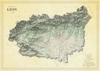 Moderno mapa antiguo de León