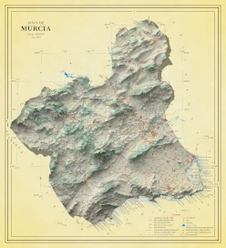 Moderno mapa antiguo de Murcia